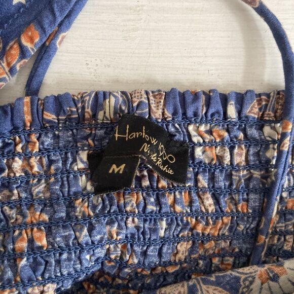 Revolve House of Harlow 1960 Floral Open Back Mini Dress Blue Women's Size Med - Picture 10 of 12